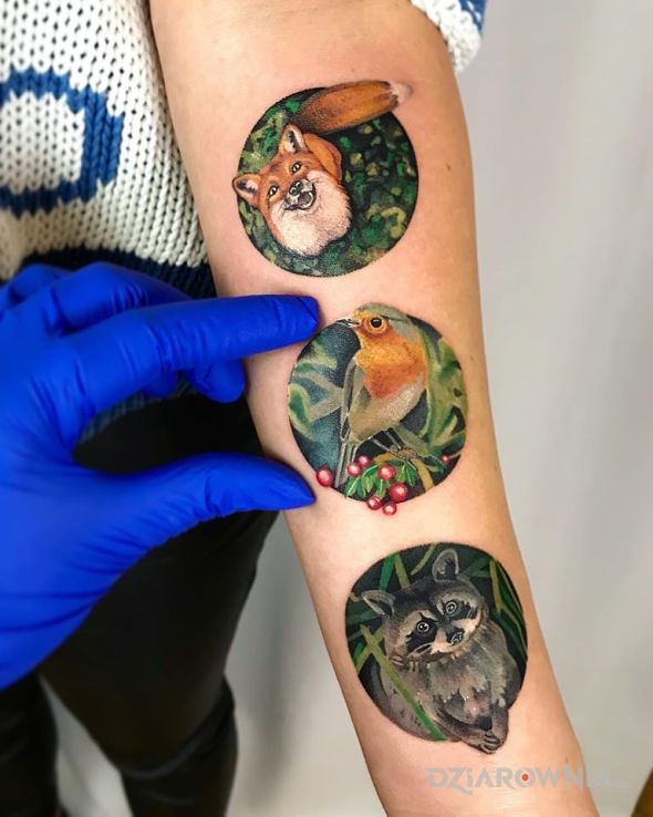 Tatuaż 3 zwierzaki - realistyczne
