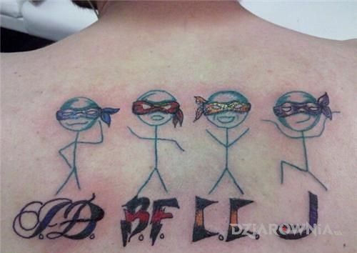 Tatuaż wojownicy ninja - postacie