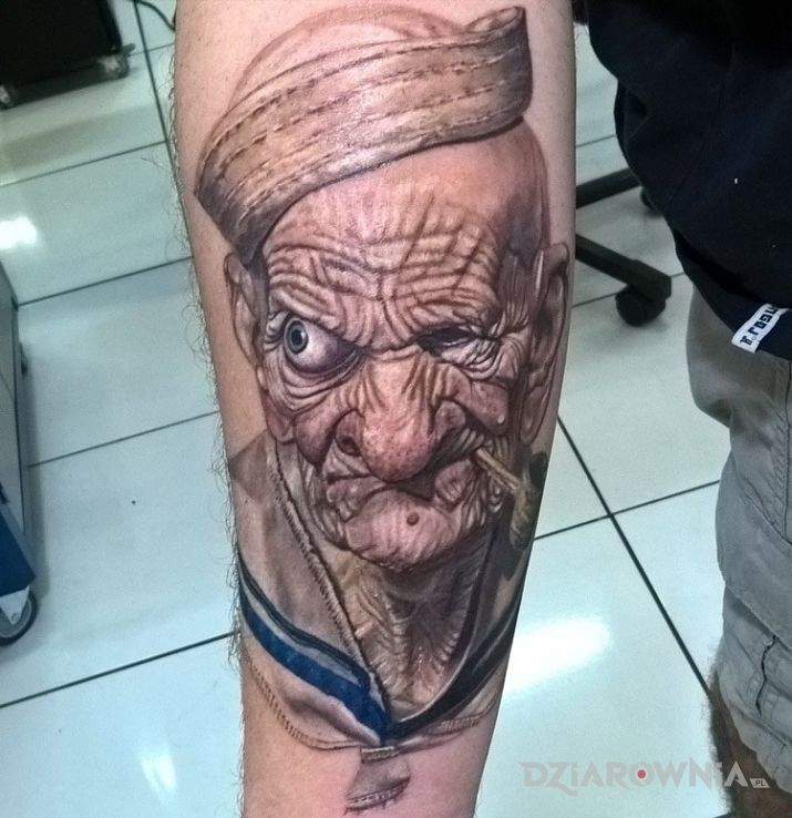 Tatuaż popeye - realistyczne