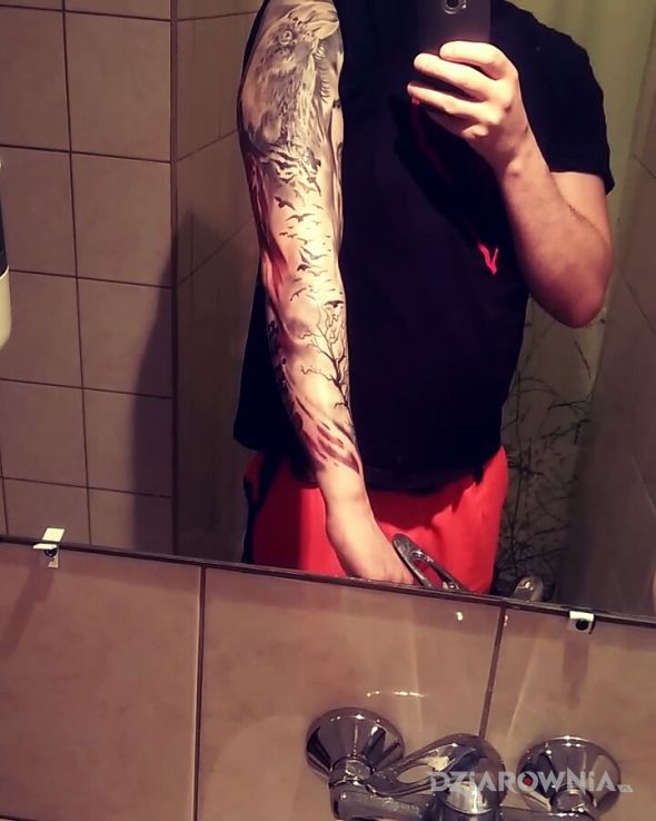 Tatuaż rekaw  - zwierzęta