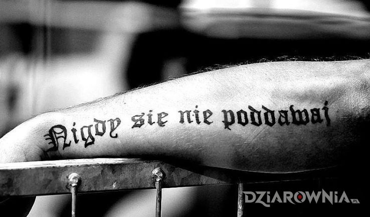 Tatuaż nigdy się nie poddawaj - napisy