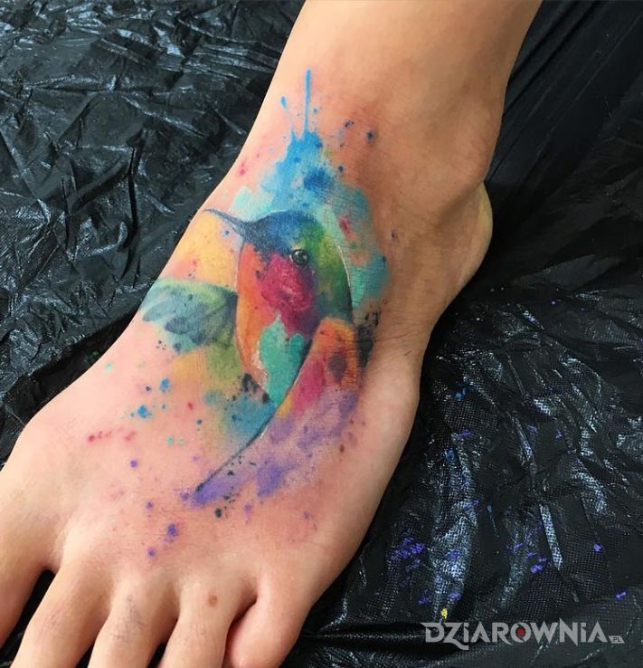 Tatuaż ptak na stopie - zwierzęta