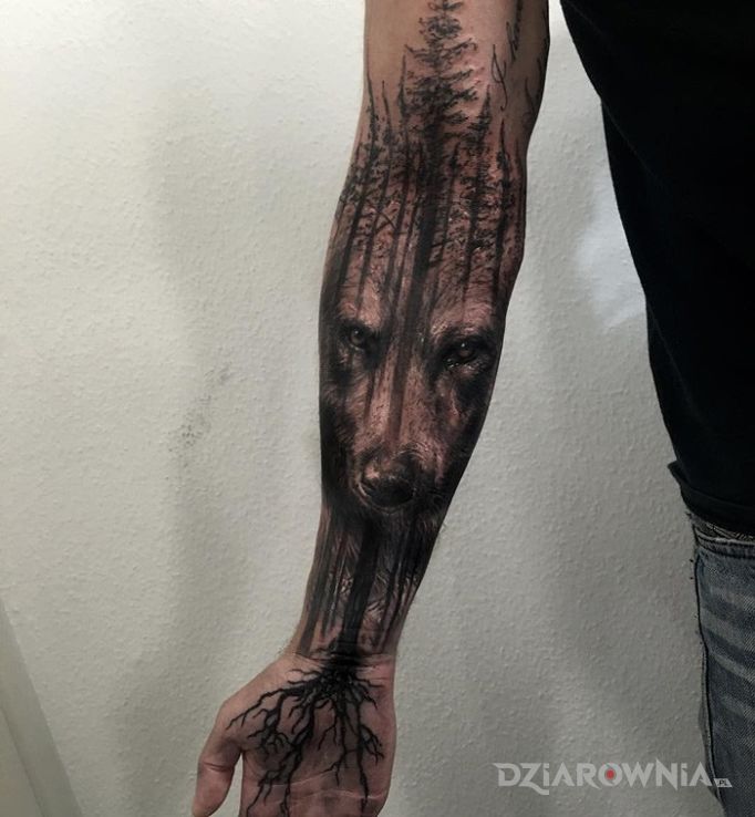 Tatuaż niedźwiedź - realistyczne