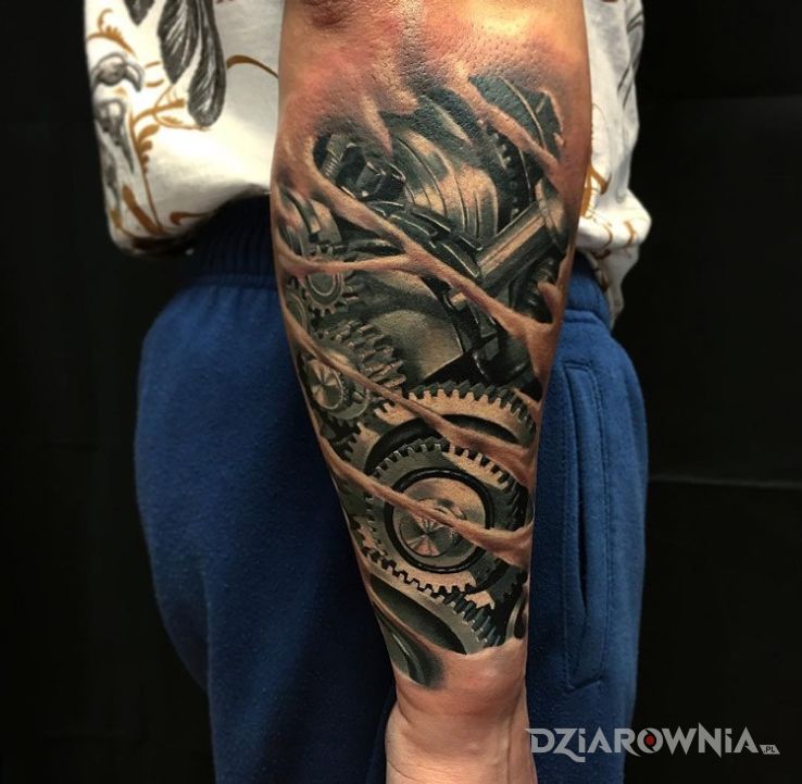Tatuaż mechanizmy pod skórą - 3D