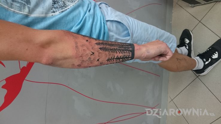 Tatuaż mroczny las - rękawy