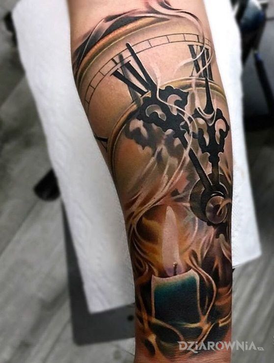 Tatuaż fenomenalny zegar - 3D