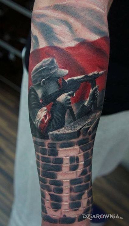 Tatuaż mały powstaniec - realistyczne