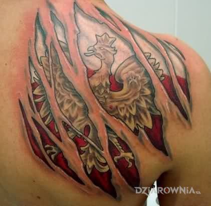 Tatuaż orzeł pod skórą - patriotyczne