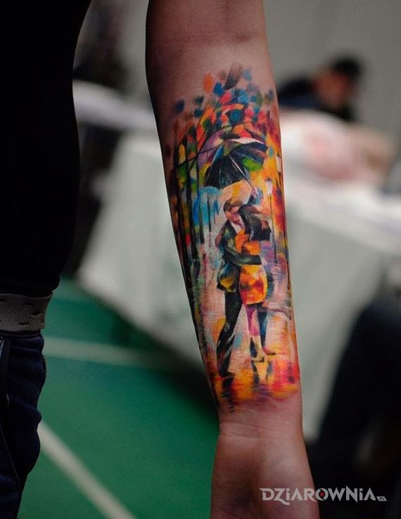 Tatuaż taniec w deszczu - postacie