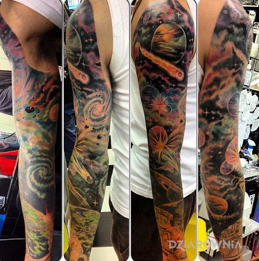 Tatuaż kosmiczny rękaw - rękawy