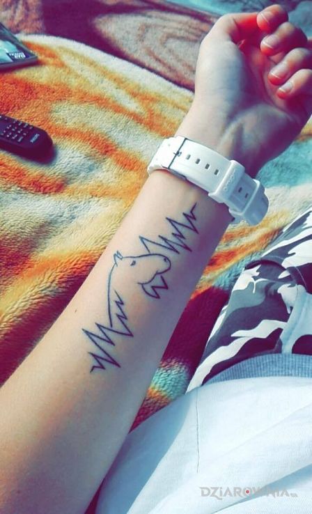 Tatuaż koń  rytm serca - zwierzęta