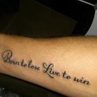 Urodzony by przegrać Żyje by wygrać :)