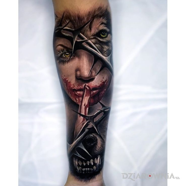 Tatuaż wilkołak - realistyczne