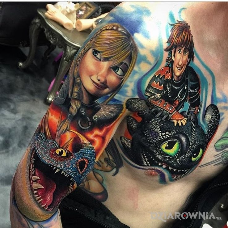 Tatuaż postaci z bajki - postacie