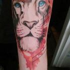 Lew. Napis robiony dużo wcześniej