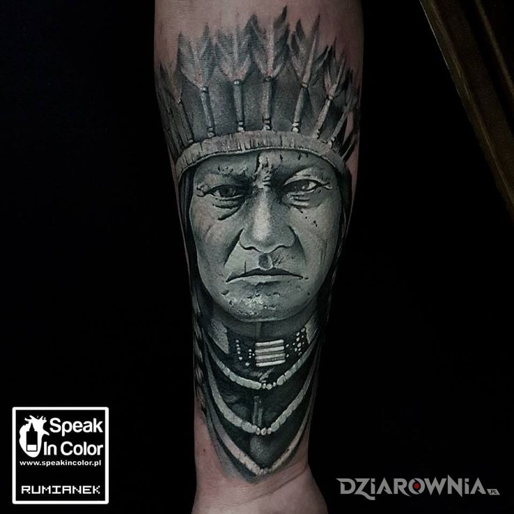 Tatuaż indian tattoo - realistyczne