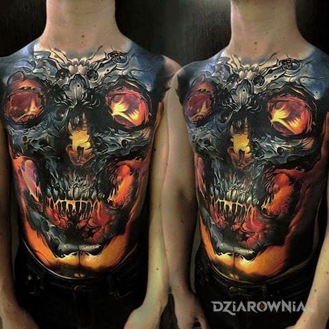 Tatuaż czaszka bólu - 3D