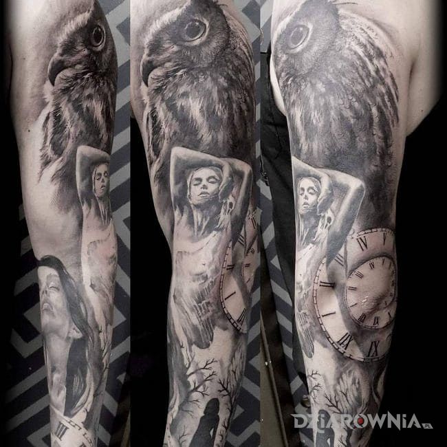 Tatuaż rękaw - zwierzęta