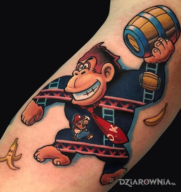 Tatuaż donkey kong - postacie
