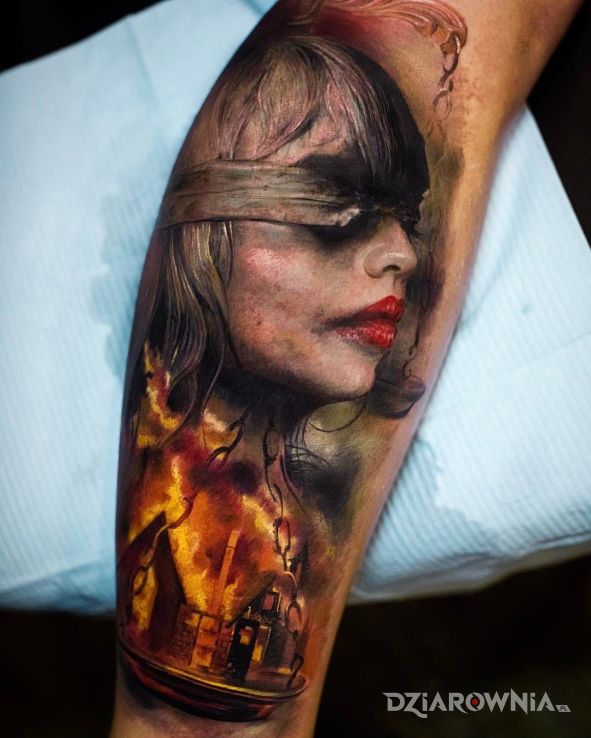 Tatuaż sprawiedliwość - 3D