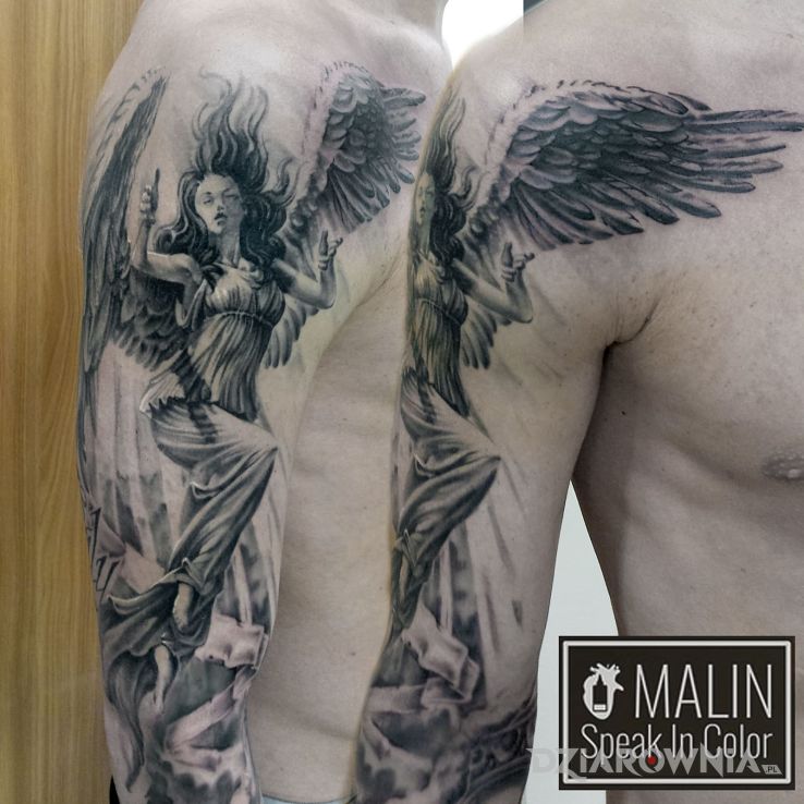 Tatuaż anielica - religijne