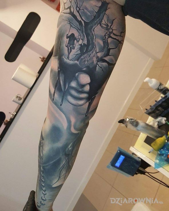Tatuaż dalsza część rękawa - postacie