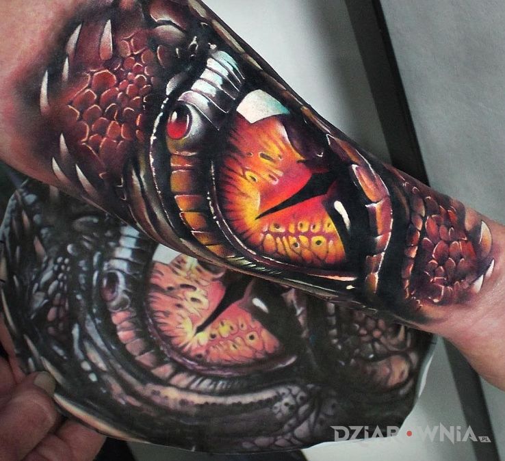 Tatuaż oko smoka - 3D