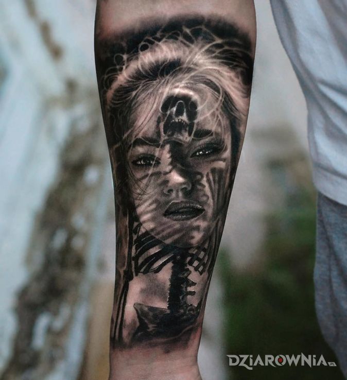 Tatuaż szkielet w portrecie - postacie
