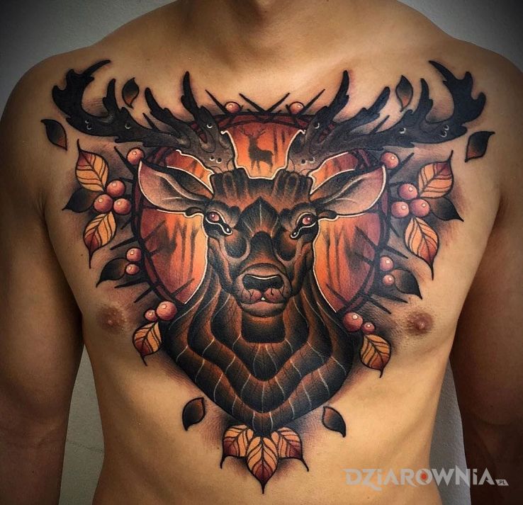 Tatuaż jelen - zwierzęta