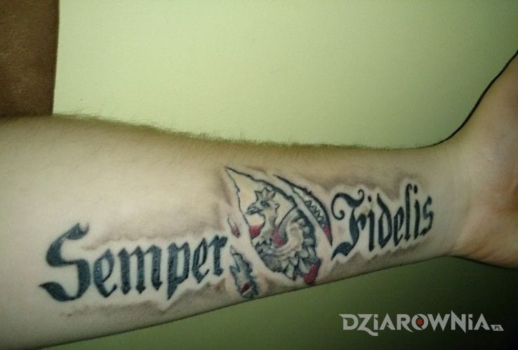 Tatuaż semper fidelis - patriotyczne