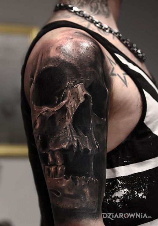 Tatuaż czacha 3d - realistyczne