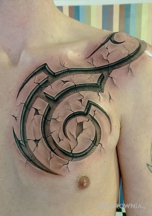 Tatuaż tribal 3d - tribale