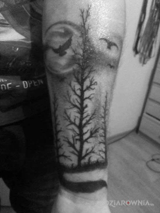 Tatuaż dark forest - zwierzęta