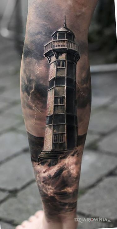 Tatuaż latarnia - 3D