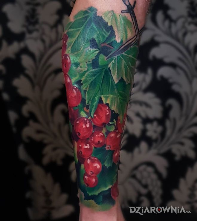 Tatuaż czerwone porzeczki - 3D