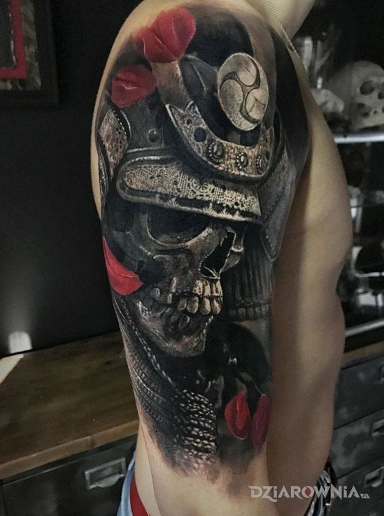 Tatuaż samuraj - czaszki