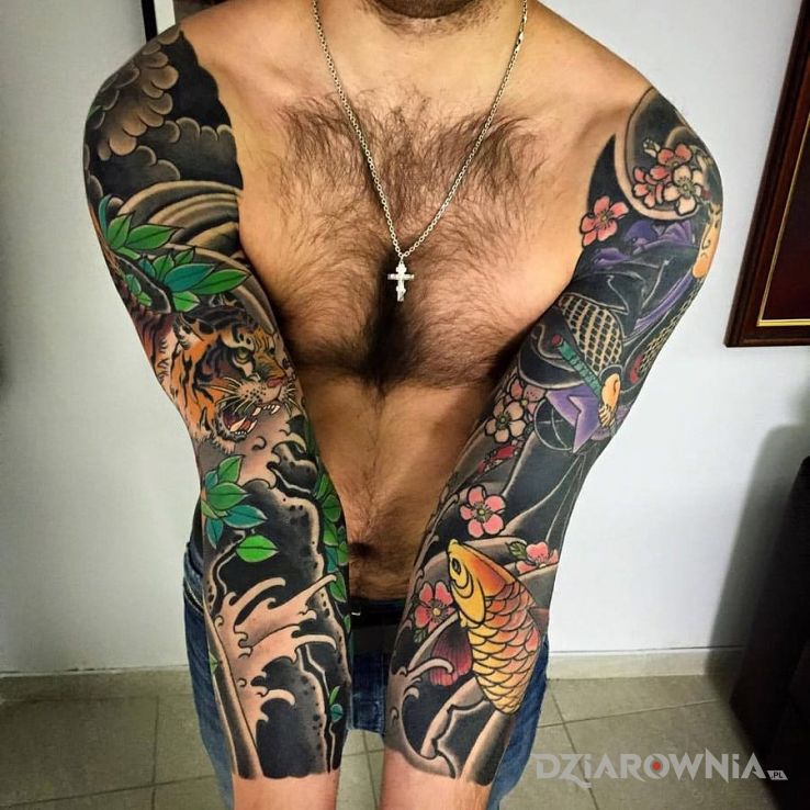 Tatuaż dwa rękawy - rękawy