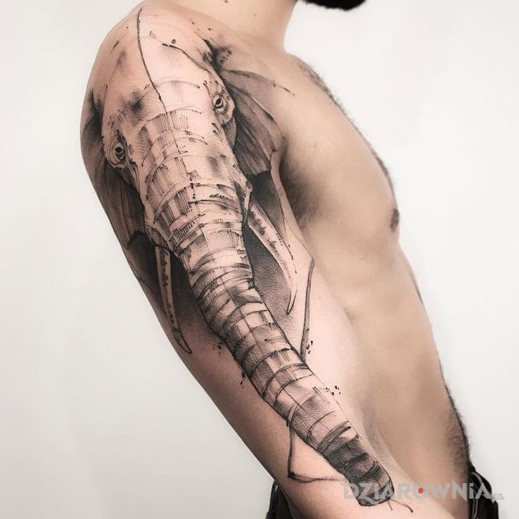 Tatuaż słoooooń - realistyczne