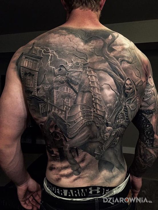 Tatuaż szkielet na koniu - 3D