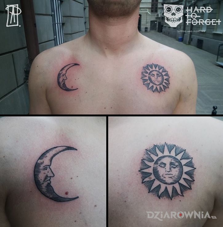 Tatuaż sun and moon - znaki zodiaku