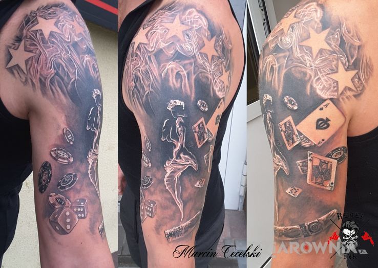 Tatuaż poker - realistyczne