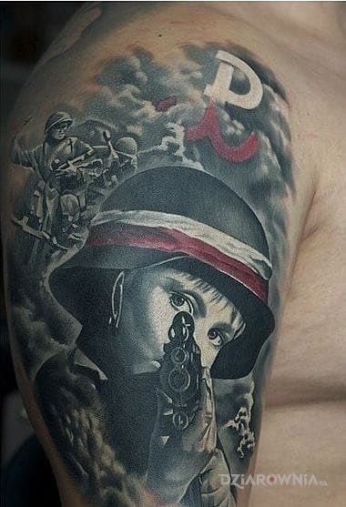 Tatuaż powstaniec - 3D