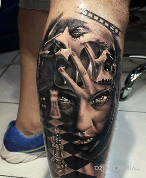 Tatuaż szachownica - 3D