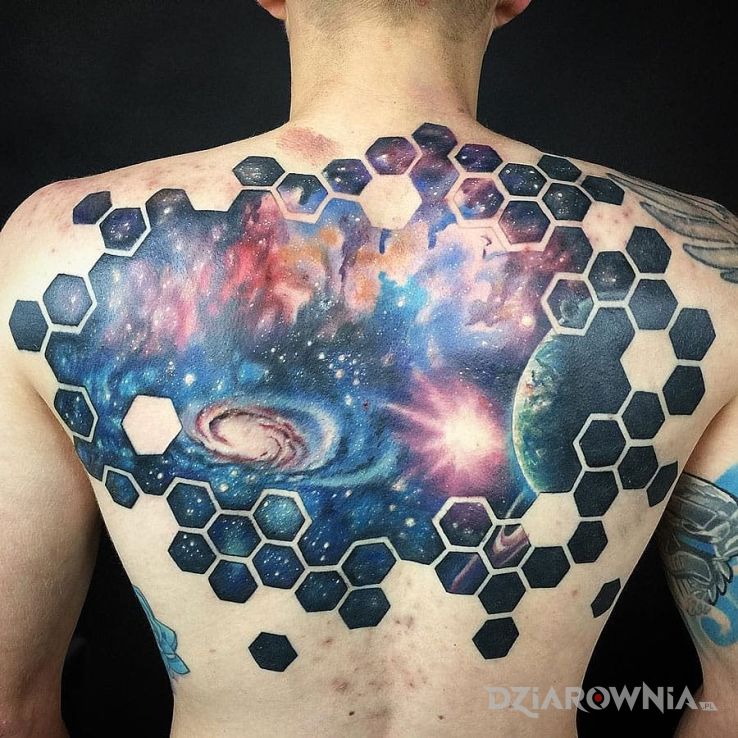 Tatuaż kosmos - 3D