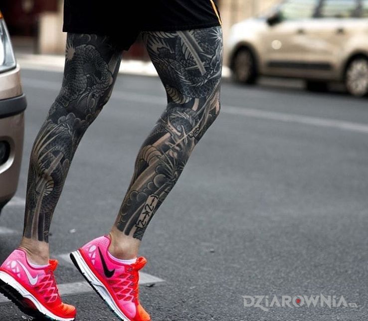 Tatuaż japonskie spodnie - rękawy