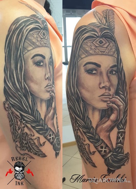 Tatuaż indianka - postacie