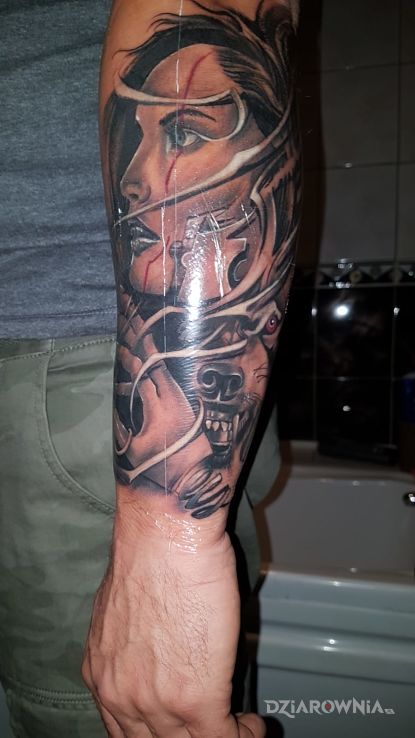 Tatuaż rekaw - twarze