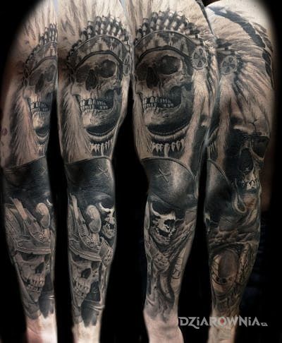Tatuaż indianin - pirat - samuraj - czaszki