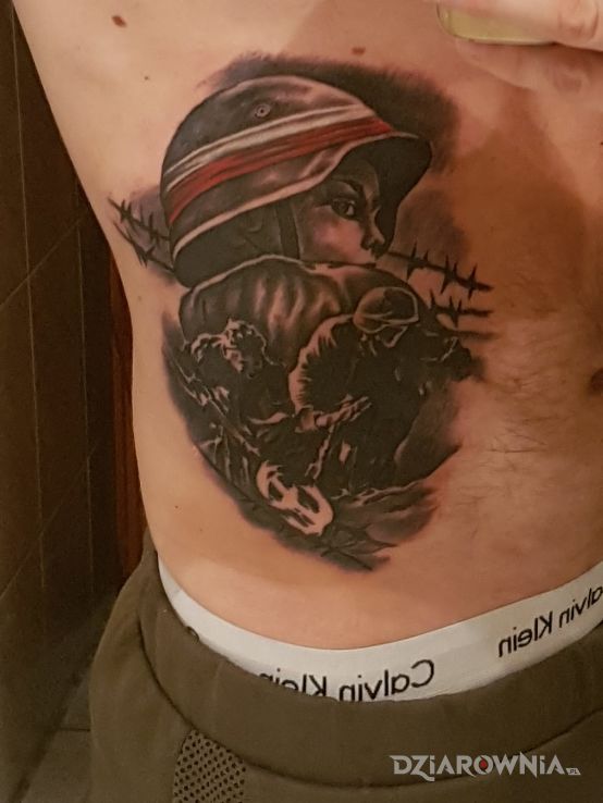 Tatuaż powstanie warszawskie - patriotyczne