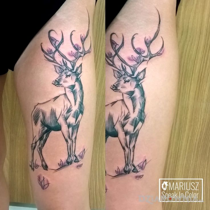 Tatuaż jelonek - zwierzęta